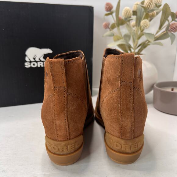 Sorel Evie II Chelsea Boot Waterproof Leather/Suede Wedge Brown Women 7 NWB - Picture 4 of 11
